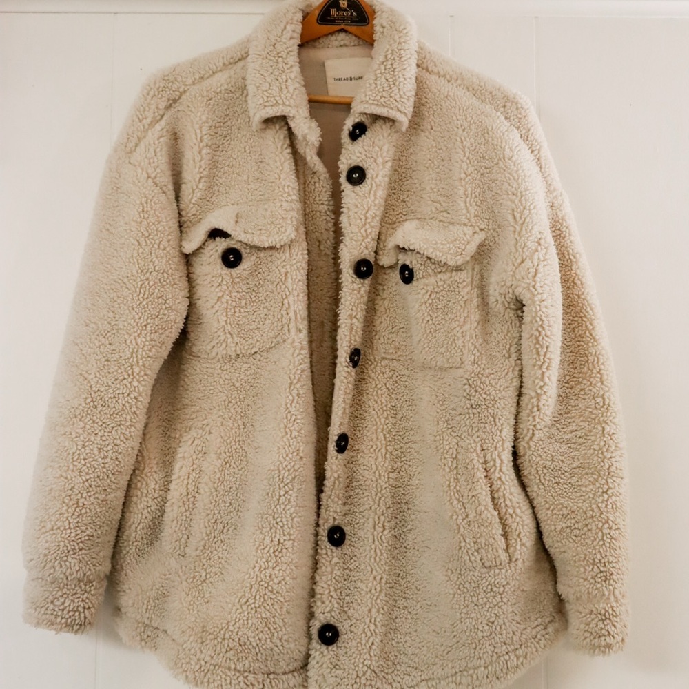 Cream Sherpa Jacket